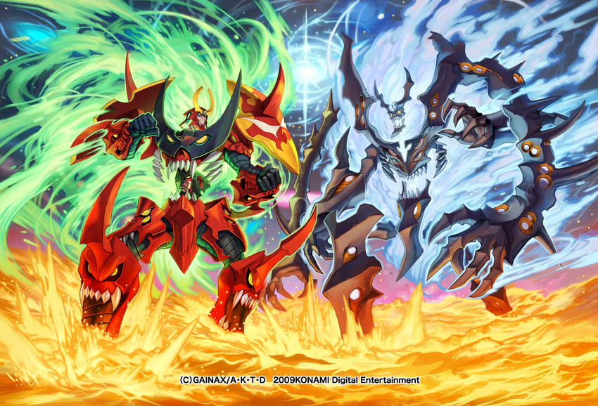 battle claws energy epic extra_eyes fighting_stance galaxy grand_zamboa izuka_daisuke mecha multiple_arms no_humans official_art sharp_teeth shoulder_pads space spikes spiral_power teeth tengen_toppa_gurren-lagann_(mecha) tengen_toppa_gurren_lagann universe