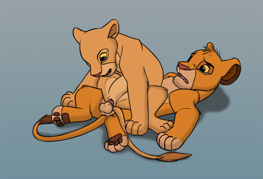 balls cub disney duo feline female lion mammal nala penis simba the_giant_hamster the_lion_king young