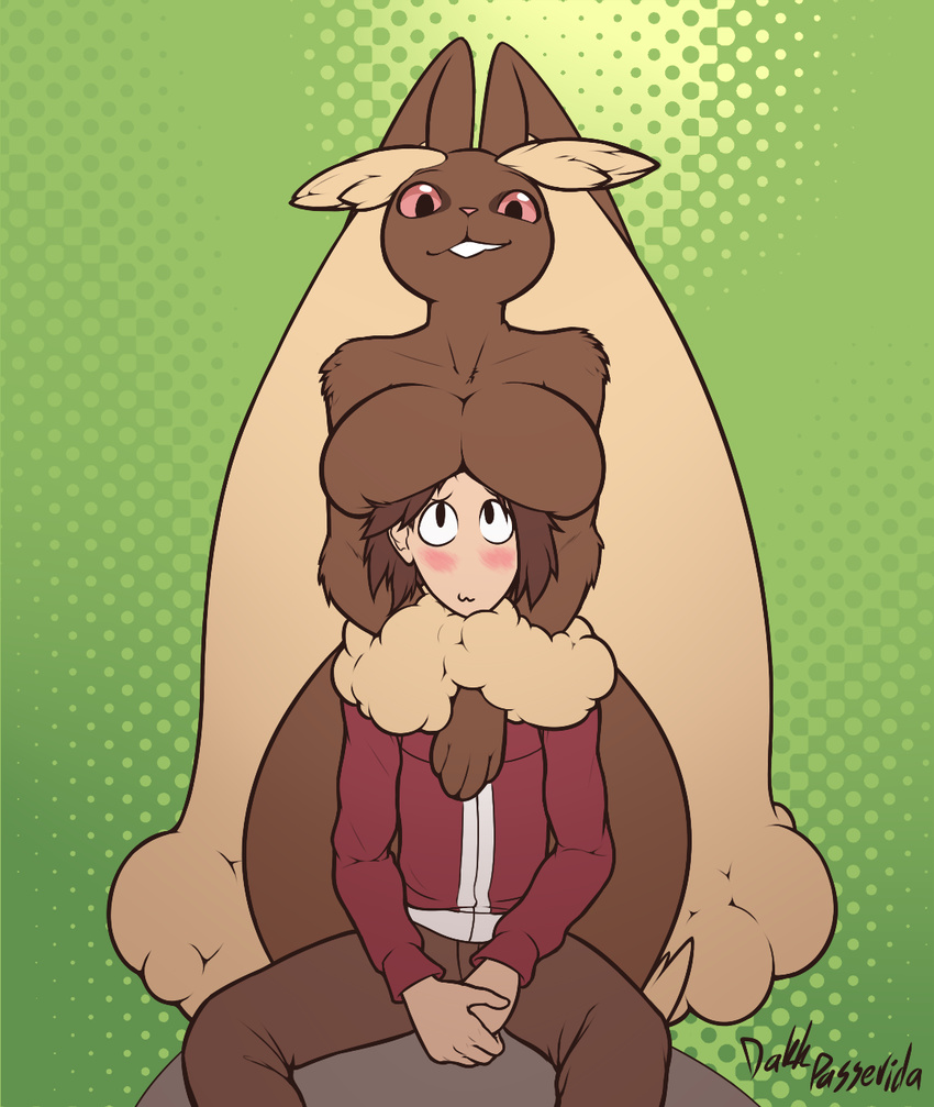 anthro blush breasts dakkpasserida female human long_ears lopunny mammal nintendo pok&eacute;mon smile video_games