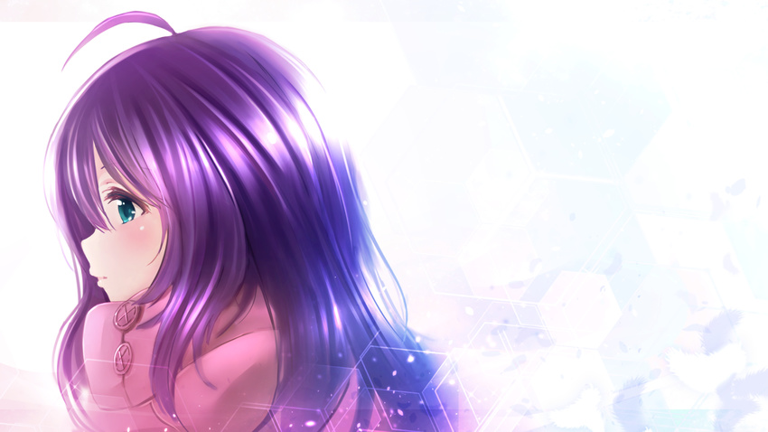 ahoge aqua_eyes idolmaster idolmaster_million_live! ima_(lm_ew) long_hair mochizuki_anna parted_lips purple_hair solo