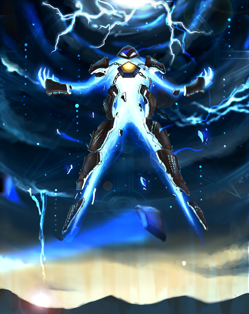 broken broken_chain chain electricity glyph highres league_of_legends no_humans rock solo xerath yeyufeng