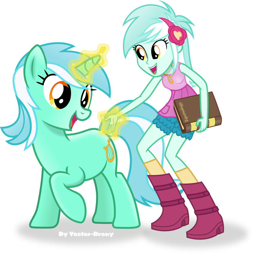 2015 absurd_res alpha_channel book duo english_text equestria_girls equine female friendship_is_magic hi_res horn human lyra_(eg) lyra_heartstrings_(mlp) mammal my_little_pony plain_background text transparent_background unicorn vector-brony