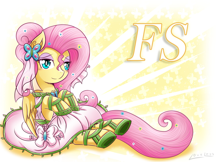 2015 bride clothing dress equine female feral fluttershy_(mlp) friendship_is_magic mammal my_little_pony pegasus solo vavacung wings