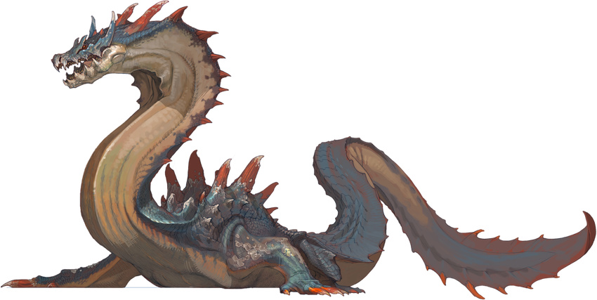 alpha_channel ambiguous_gender blue_body blue_scales capcom claws dragon feral horn lagiacrus monster_hunter official_art plain_background red_eyes scalie solo transparent_background video_games