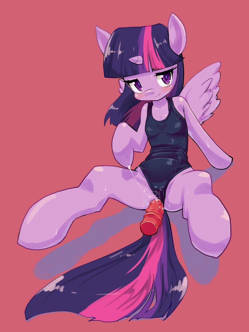 2015 anthro blush clothing dildo equine female friendship_is_magic hair hooves horn insertion long_hair looking_at_viewer mammal my_little_pony one-piece_swimsuit penetration plain_background purple_body purple_eyes pussy_juice sex_toy siangian smile solo spread_legs spreading sweat swimsuit twilight_sparkle_(mlp) winged_unicorn wings