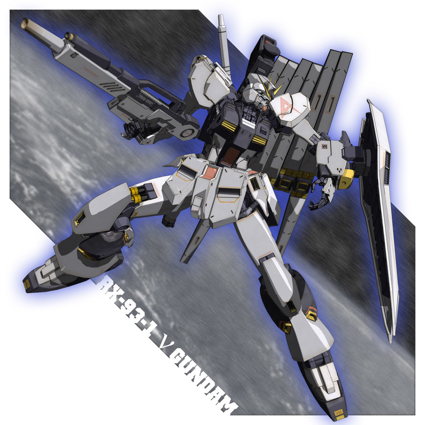 beam_rifle char's_counterattack energy_gun g-db gun gundam highres mecha no_humans nu_gundam shield solo weapon