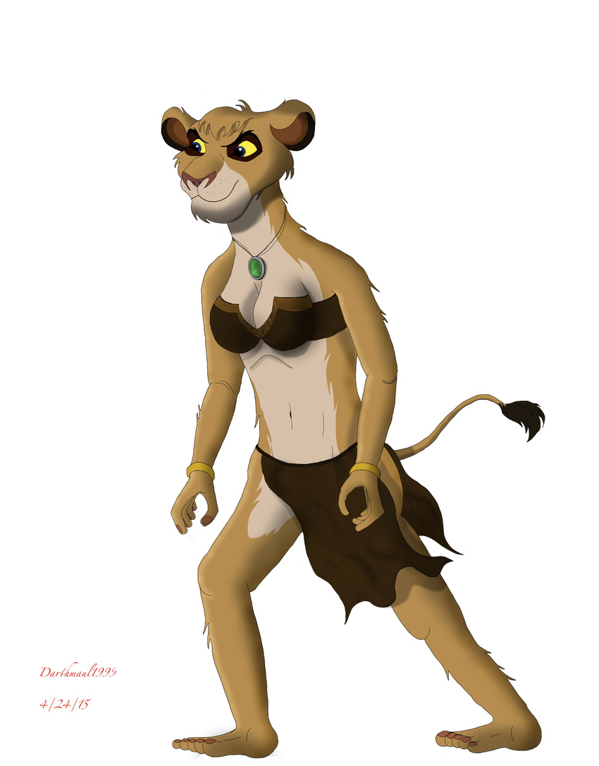 2015 anthro breasts clothing darthmaul1999 disney feline female lion mammal necklace plain_background the_lion_king tribal vitani white_background