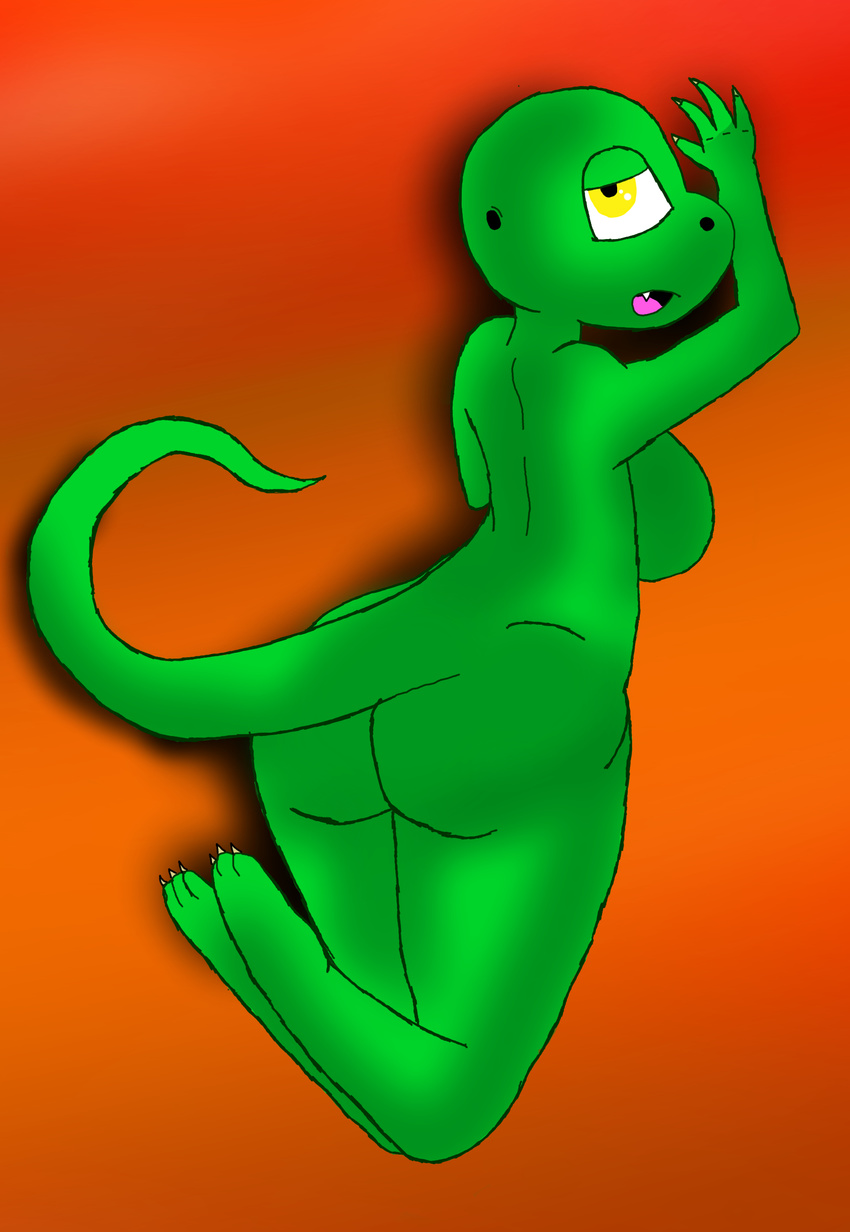 breasts butt female green_skin iguanasarecool invalid_tag lewd_liz lizard open_mouth reptile scalie yellow_eyes