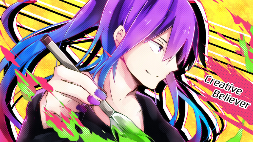 blue_eyes gradient_hair highres kamui_gakupo long_hair male_focus multicolored_hair purple_hair solo tosura-ayato vocaloid