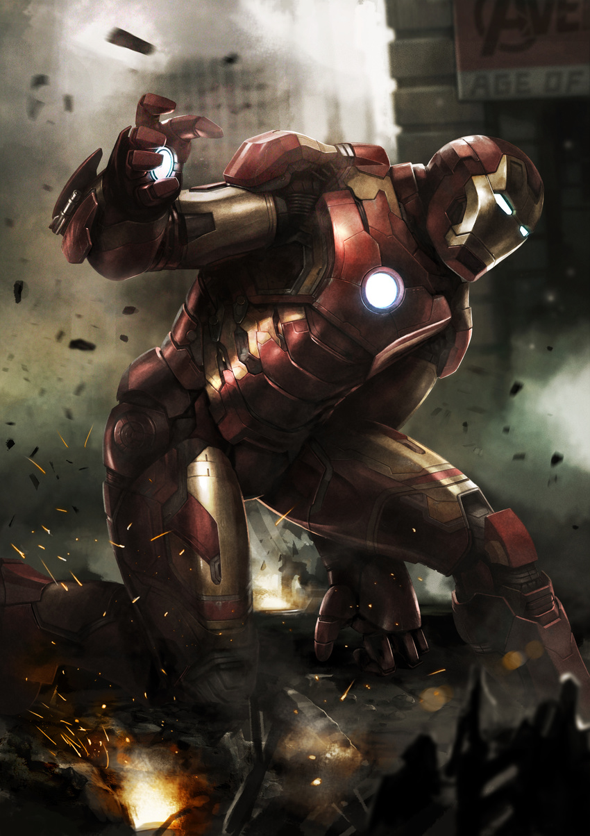 armor avengers:_age_of_ultron glowing highres iron_man male_focus marvel power_armor realistic solo superhero tony_stark yamamoto_yuu