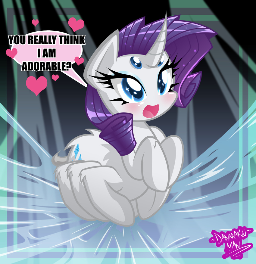 2015 4_eyes 8_legs absurd_res arachnid arthropod blue_eyes cute cutie_mark danmakuman dialogue drider english_text female feral friendship_is_magic hair hi_res horn multi_limb multiple_legs my_little_pony open_mouth purple_hair rarity_(mlp) solo spider text web