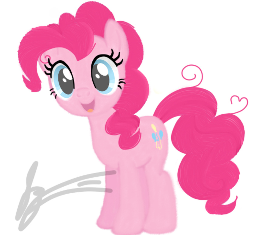 big_eyes cutie_mark equine female friendship_is_magic fur hair horse jessesmash32 looking_at_viewer mammal my_little_pony open_mouth pink_fur pink_hair pinkie_pie_(mlp) plain_background pony smile solo tongue white_background