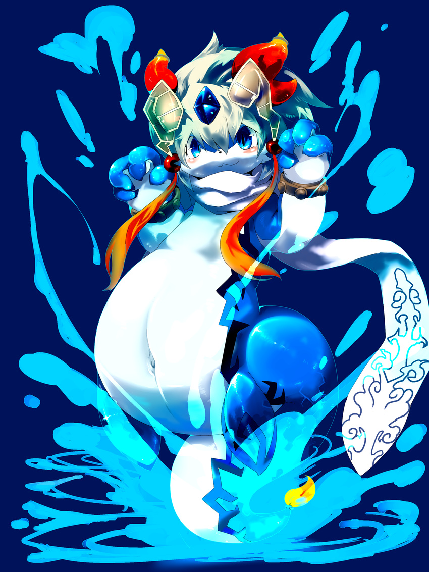 ambiguous_gender blue_eyes canine hybrid kemono mammal marine mermaid noriburu shaorune solo tales_of_rebirth water wolf