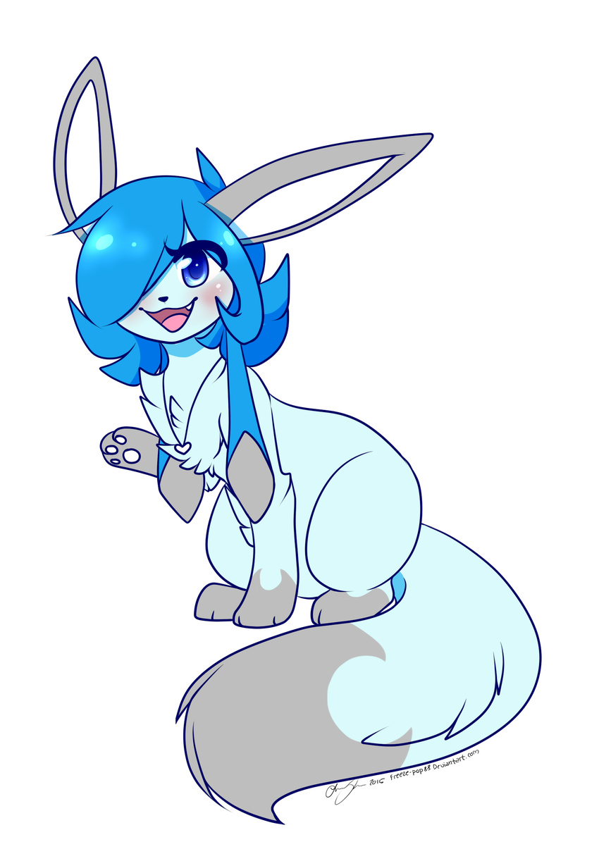 eeveelution female feral freeze-pop88 glaceon nintendo pok&eacute;mon pokesona sona video_games