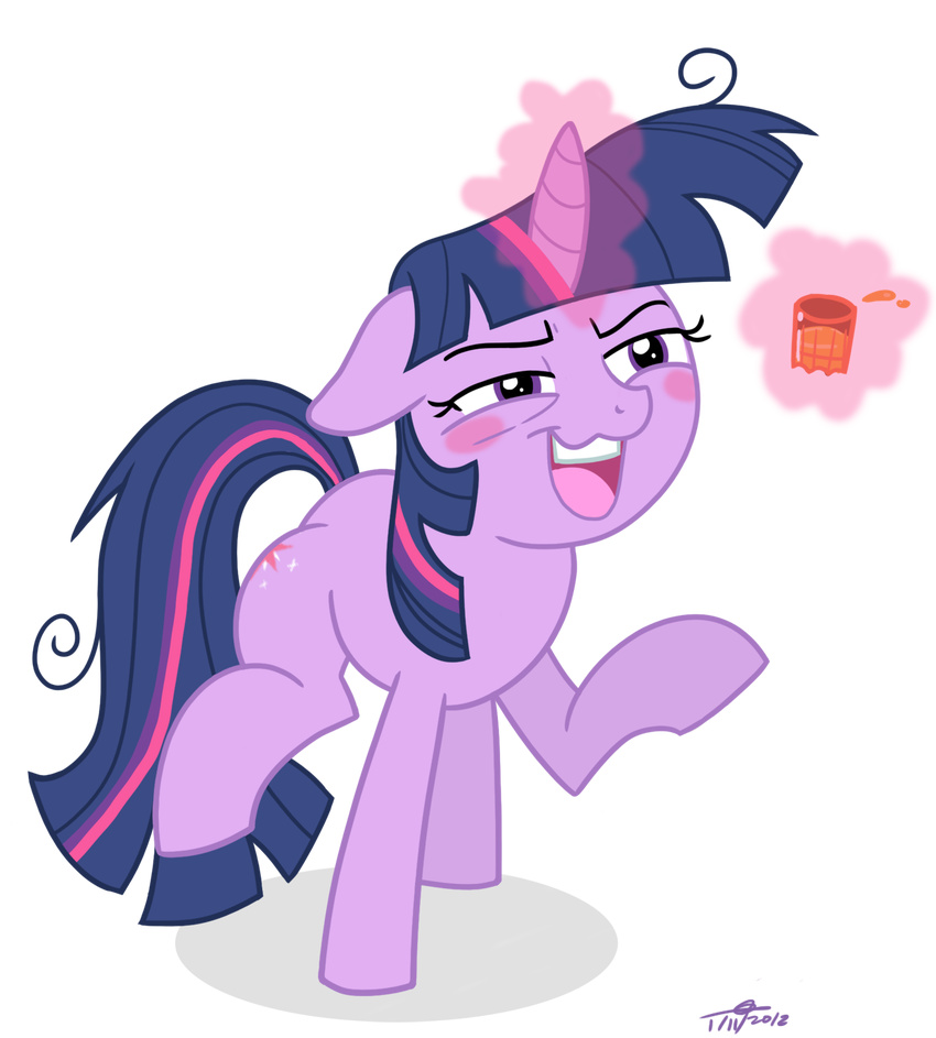 alpha_channel blush cider cutie_mark drunk equine female feral friendship_is_magic glass glowing hair horn magic mammal messy_hair multicolored_hair my_little_pony plain_background purple_eyes purple_hair solo thex-plotion transparent_background twilight_sparkle_(mlp) unicorn