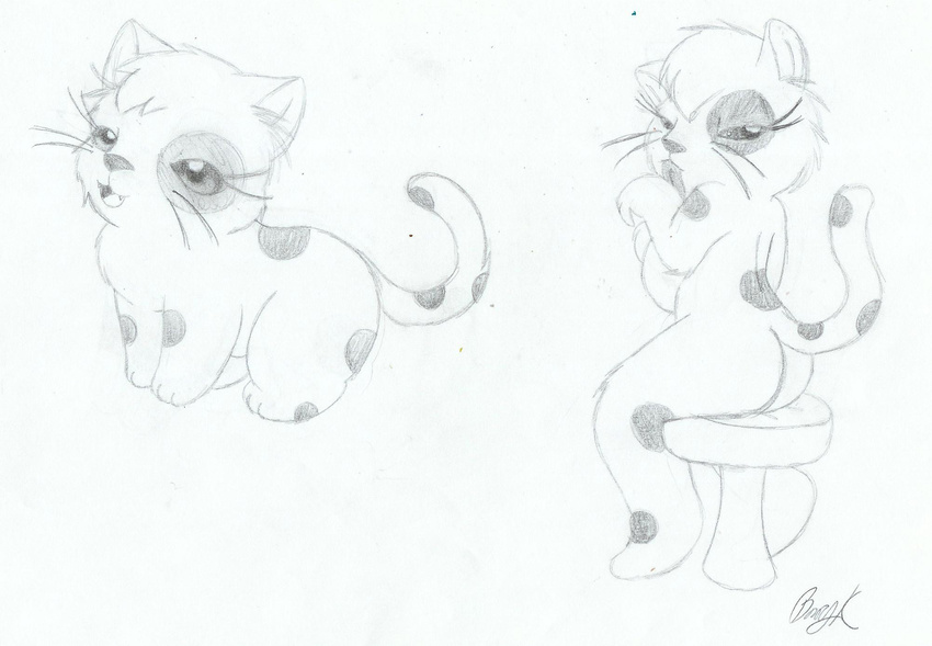 anthro breasts bunearyk butt cat feline female feral licking mammal multiple_images open_mouth plain_background side_boob sitting sketch smile solo stool tongue tongue_out