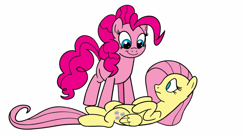 animated cute duo earth_pony equine female feral fluttershy_(mlp) friendship_is_magic horse laugh mammal my_little_pony pegasus pinkie_pie_(mlp) pony thex-plotion wings