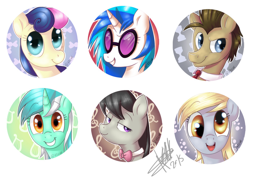 2015 black_hair blonde_hair blue_fur blue_hair bonbon_(mlp) brown_fur brown_hair cutie_mark derpy_hooves_(mlp) doctor_whooves_(mlp) equine eyewear female friendship_is_magic fur glasses green_fur grey_fur hair half-closed_eyes hoof34 horn horse looking_at_viewer lyra_heartstrings_(mlp) male mammal my_little_pony octavia_(mlp) open_mouth plain_background pony smile teeth tongue two_tone_hair vinyl_scratch_(mlp) white_background white_fur white_hair