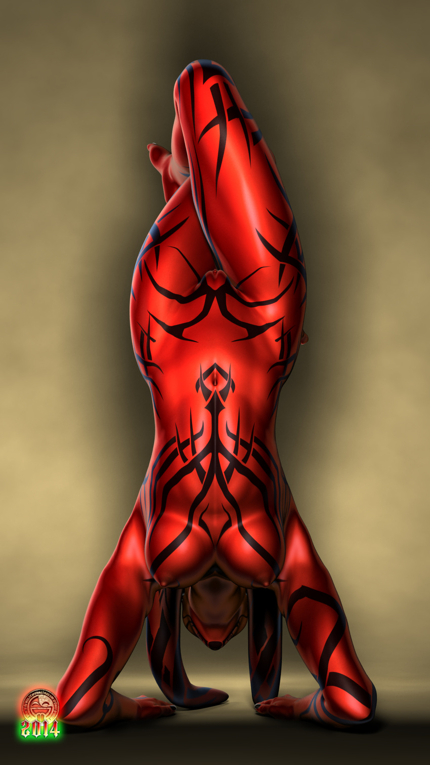 2014 alien big_breasts breasts darth_talon darthhell female fingernails hairless humanoid humanoid_feet legs_up looking_at_viewer markings navel nipples not_furry nude plantigrade pose pussy red_body red_skin shiny solo star_wars tattoo thick_thighs twi'lek