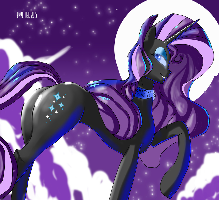 2015 butt equine female feral friendship_is_magic hi_res horn mammal my_little_pony nightmare_rarity_(idw) rarity_(mlp) skyline19 solo unicorn