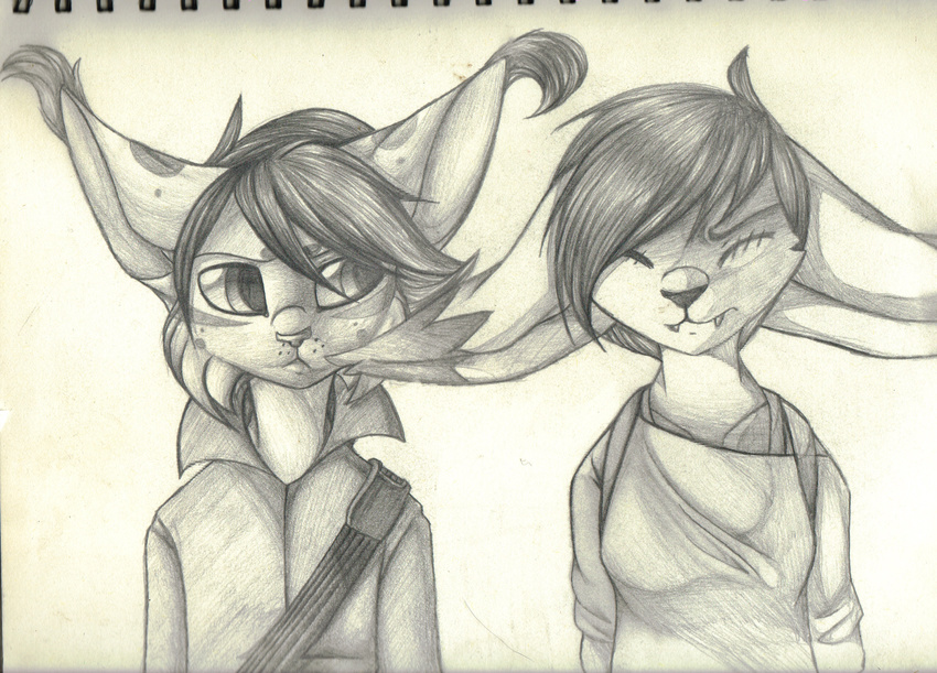 anthro canine characters fan_character feline female fox freeze-pop88 invalid_tag lynx male mammal traditional_media_(artwork)