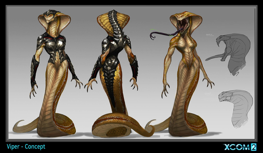 alien armor concept female model_sheet naga nude official unconvincing_armor x-com