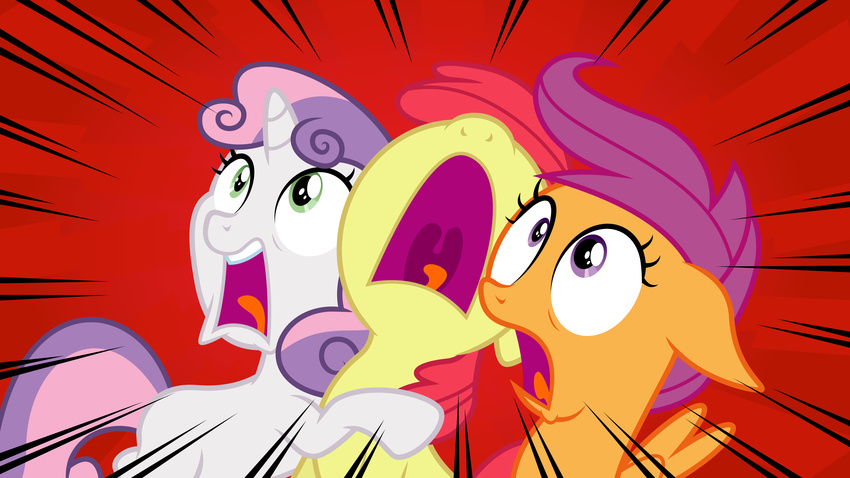 2015 absurd_res apple_bloom_(mlp) earth_pony equine female feral friendship_is_magic hi_res horn horse mammal masemj my_little_pony pegasus pony scootaloo_(mlp) sweetie_belle_(mlp) unicorn wings