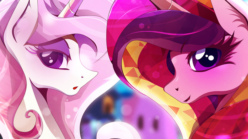 2015 crystal_pony_(mlp) duo equine eyeshadow female fleur_de_lis_(mlp) friendship_is_magic horn makeup mammal my_little_pony princess_cadance_(mlp) purple_eyes rariedash spakrles unicorn winged_unicorn wings