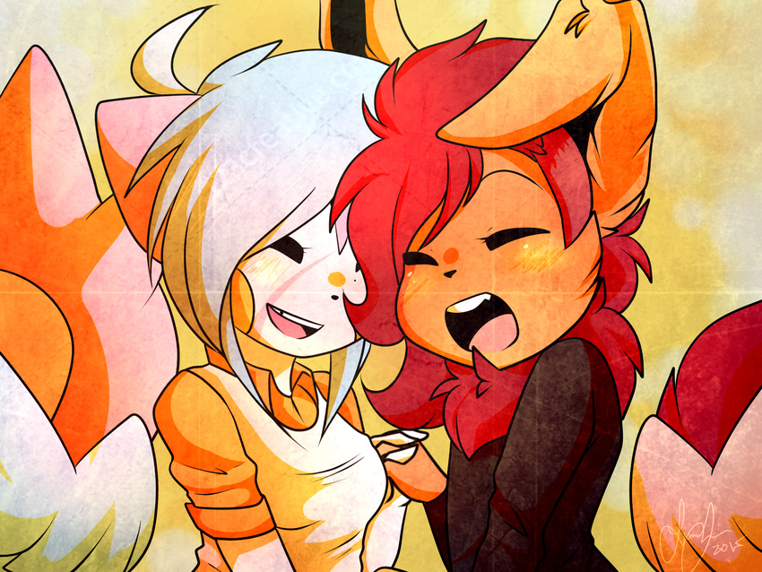 couple cute eeveelution female flareon freeze-pop88 gamefreak nintendo pachirisu pok&eacute;mon shiny video_games wings