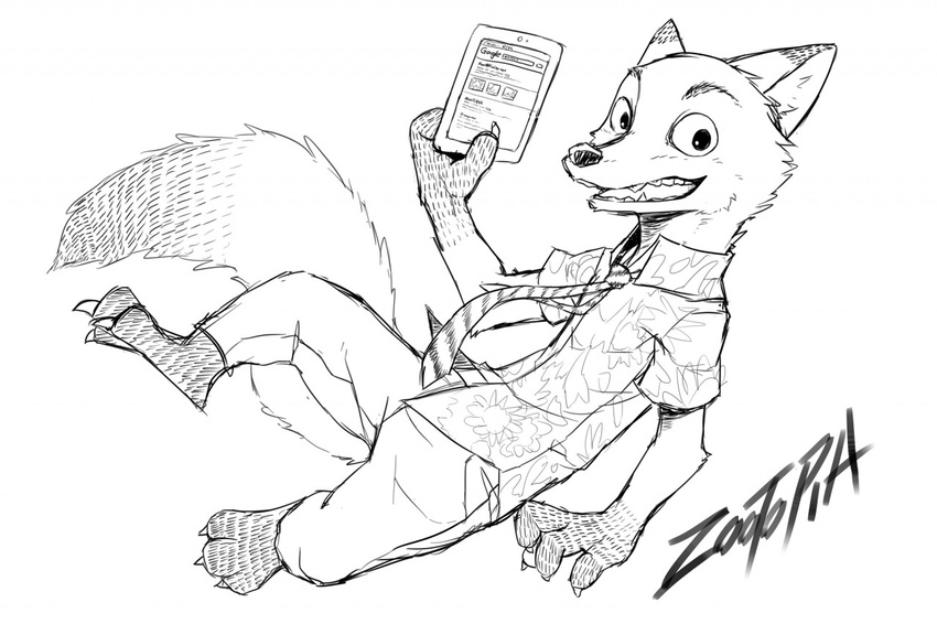 anthro canine character_from_animated_feature_film disney fox male mammal necktie nick_wilde ty_arashi zootopia