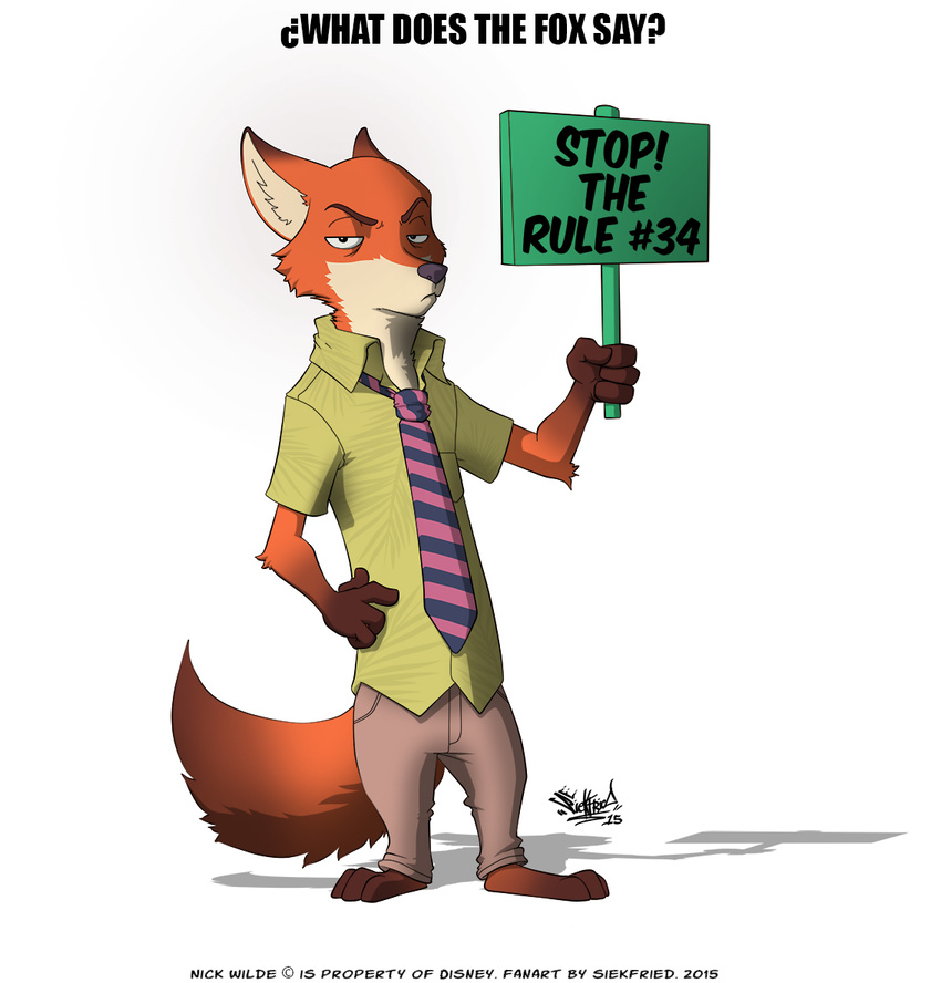 anthro canine character_from_animated_feature_film disney fox male mammal nick_wilde siekfried tigress_(artist) zootopia