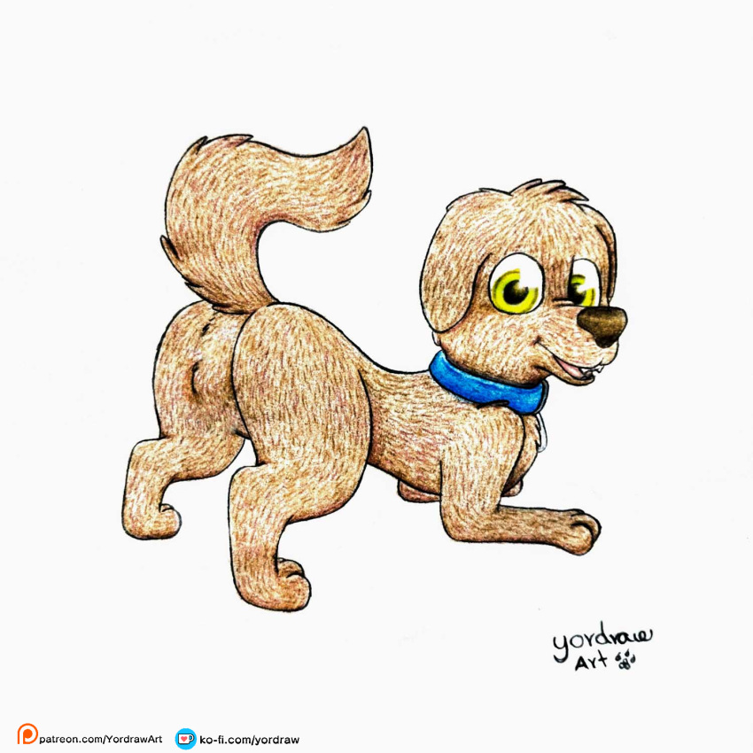 ass_up butt canid canine canis collar cute_eyes domestic_dog feral fur happy hi_res male mammal paw_patrol raised_tail solo tail tongue yordraw zuma_(paw_patrol)