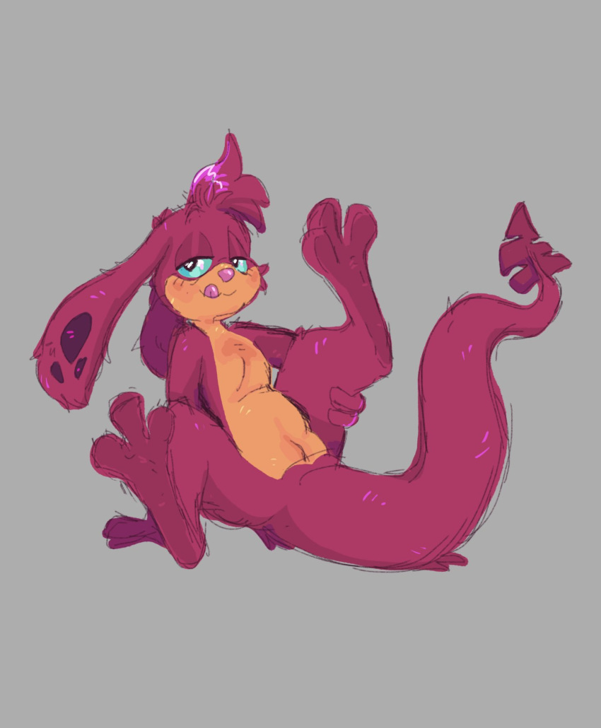 bitelava female fur genitals half-closed_eyes hi_res jumpstart_games licking narrowed_eyes neopet_(species) neopets orange_body orange_fur pussy red_body red_fur self_lick semi-anthro smile solo tongue tongue_out zafara_(neopets)