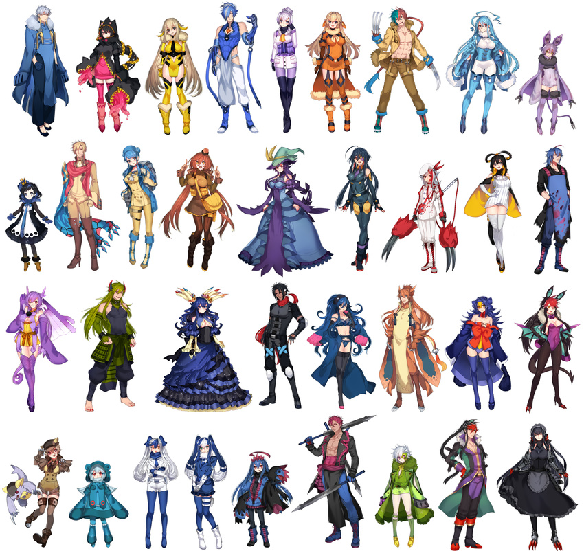 6+girls absurdres altaria alternate_color arcanine archeops bad_id bad_pixiv_id banette bronzong charizard dragalge emolga empoleon gallade garchomp gen_1_pokemon gen_2_pokemon gen_3_pokemon gen_4_pokemon gen_5_pokemon gen_6_pokemon gourgeist greninja haxorus highres hydreigon kangaskhan katagiri_hachigou kingdra lapras mega_banette mega_kangaskhan mega_pokemon meowstic mienshao milotic multiple_boys multiple_girls noibat noivern personification pokemon roserade seviper shiny_pokemon tangrowth translated walrein xerneas zangoose