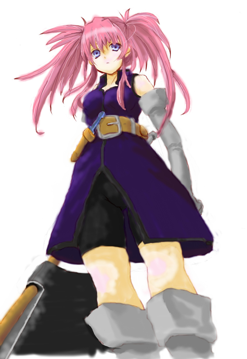 absurdres axe blue_eyes boots highres knee_boots osugitopiiko pink_hair presea_combatir tales_of_(series) tales_of_symphonia twintails weapon