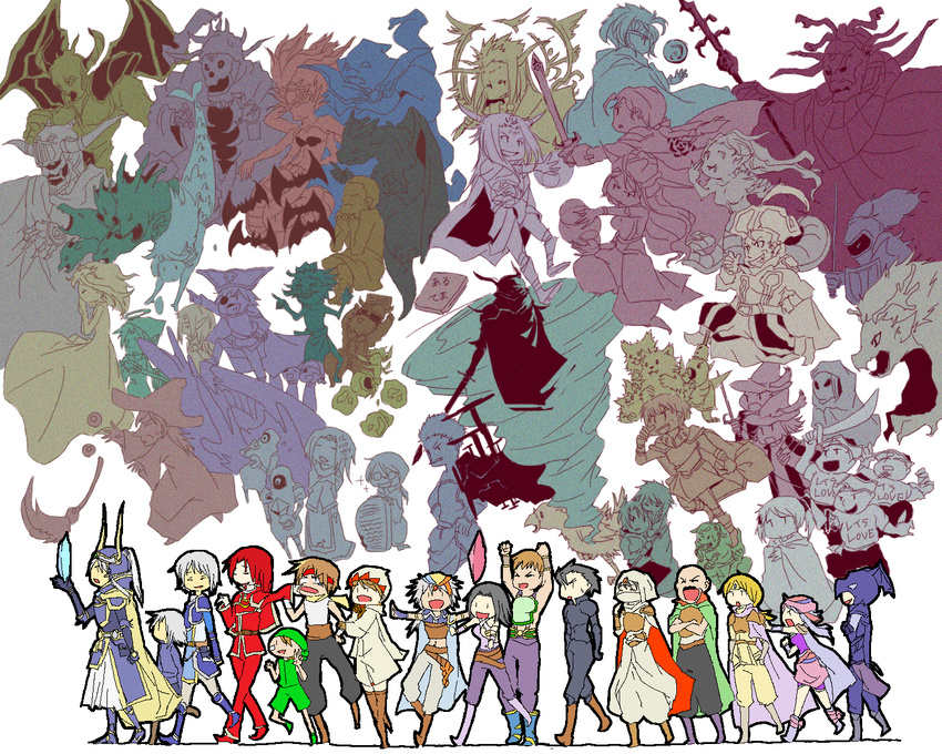 6+girls absolutely_everyone aircraft airship annotation_request armor astos bad_id bad_pixiv_id bahamut_(final_fantasy) bald bat beaver behemoth bell bikke_(ff1) blonde_hair borgen borghen broom brown_hair chaos_(ff1) chocobo cid_(ff2) closed_eyes crossed_arms crystal dark_knight_(final_fantasy) dissidia_final_fantasy dragoon dragoon_(final_fantasy) dual_persona dwarf elena_(ff2) elf emperor_(ff2) everyone eyepatch fairy fangs final_fantasy final_fantasy_i final_fantasy_ii flying frioniel garland_(ff1) giant glasses gordon_(ff2) gottos grey_hair guy_(ff2) halo hat helmet highres hilda_(ff2) horns josef kraken_(final_fantasy) lamia leila leonhart lich_(final_fantasy) maria_(ff2) marilith mask matoya mermaid midriff ming-wu mokkos_han monk_(final_fantasy) monster_girl multiple_boys multiple_girls multiple_monochrome multiple_persona nelly nerrick open_mouth paul pirate pointy_ears polearm ponytail prince red_hair red_mage reila richard_highwind robot sarah_(ff1) scott shield smile soldier spear spoilers stone sweatdrop sword thief_(final_fantasy) tiamat_(ff1) tornado tortoise translation_request turtle unne v warrior_(final_fantasy) warrior_of_light weapon white_hair white_mage witch_hat |_|