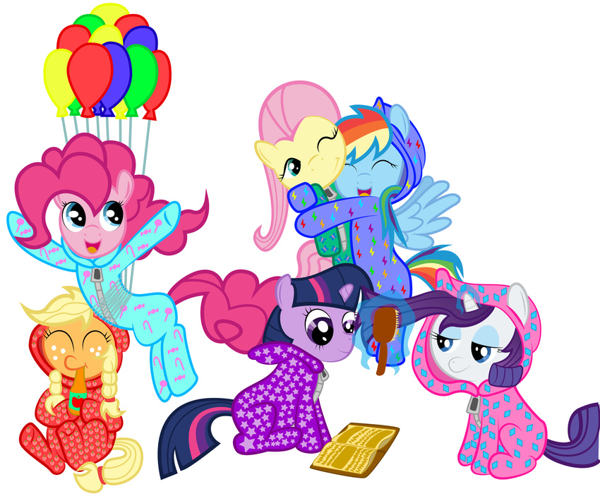 applejack_(mlp) clothing equine female fluttershy_(mlp) friendship_is_magic horse m0rshu64 mammal my_little_pony onesie pinkie_pie_(mlp) pony rainbow rarity_(mlp) twilight_sparkle_(mlp)