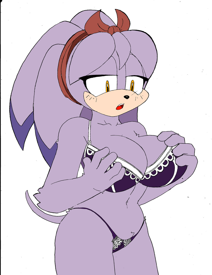 anthro big_breasts bra breasts cleavage clothed clothing dreamcastzx female hedgehog mammal panties perci_the_hedgehog solo sonic_(series) underwear