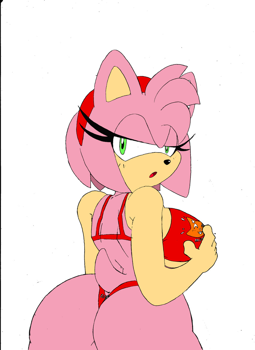 amy_rose anthro big_breasts bikini bra breasts butt clothed clothing dreamcastzx female hedgehog mammal skimpy solo sonic_(series) swimsuit underwear