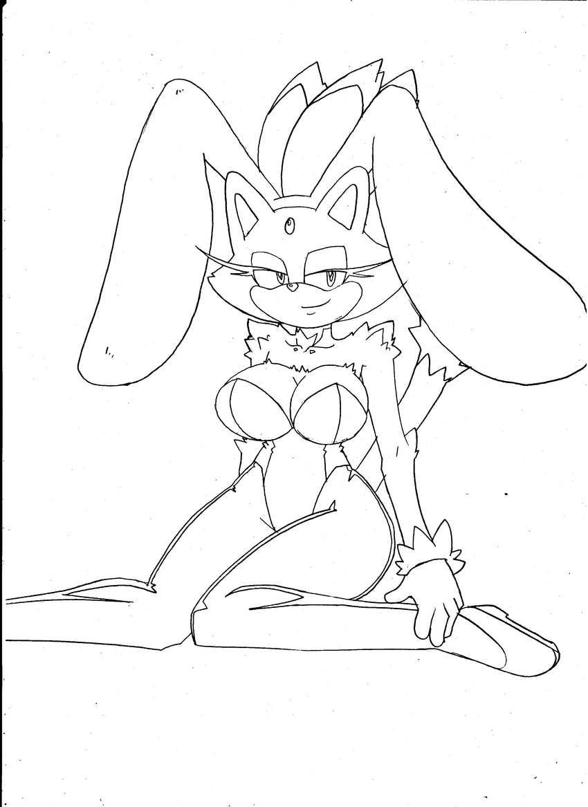 2015 animal_ears anthro big_breasts blaze_the_cat breasts cat cleavage clothed clothing dreamcastzx feline female mammal rabbit_ears skimpy sonic_(series)
