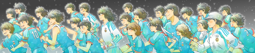 absurdres akai_tomeya annotated aoi_shingou black_hair brown_hair captain_tsubasa gloves hat highres hiro_(minorstar) hyuuga_kojirou ishizaki_ryou izawa_mamoru japan jitou_hiroshi kishida_takeshi kisugi_teppei long_hair long_image matsuyama_hikaru misaki_tarou misugi_jun morisaki_yuuzou multiple_boys nitta_shun oozora_tsubasa sano_mitsuru sawada_takeshi short_hair soccer soccer_uniform sorimachi_kazuki souda_makoto sportswear tachibana_kazuo tachibana_masao takasugi_shingou taki_hajime urabe_hanji wakabayashi_genzou wakashimazu_ken wide_image