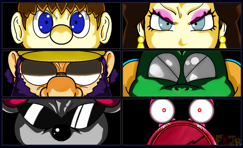 amphibian dfkjr donkey_kong_(series) eyewear foreman_spike frog human little_mouser looking_at_viewer machine mammal mario_bros mechanical megami_tensei mouse mouser nintendo parody pauline persona persona_eyes robirdo robot rodent stanley stare sunglasses video_games wart_(mario)