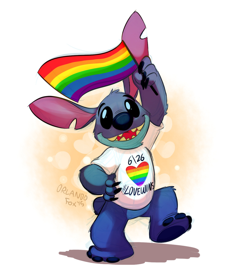 &lt;3 2015 bottomless clothed clothing flag gay_pride half-dressed lilo_and_stitch orlandofox rainbow stitch