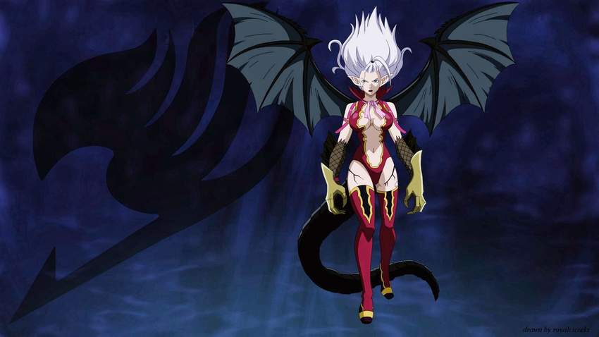 breasts demon_girl fairy_tail gradient gradient_background large_breasts mirajane mirajane_strauss