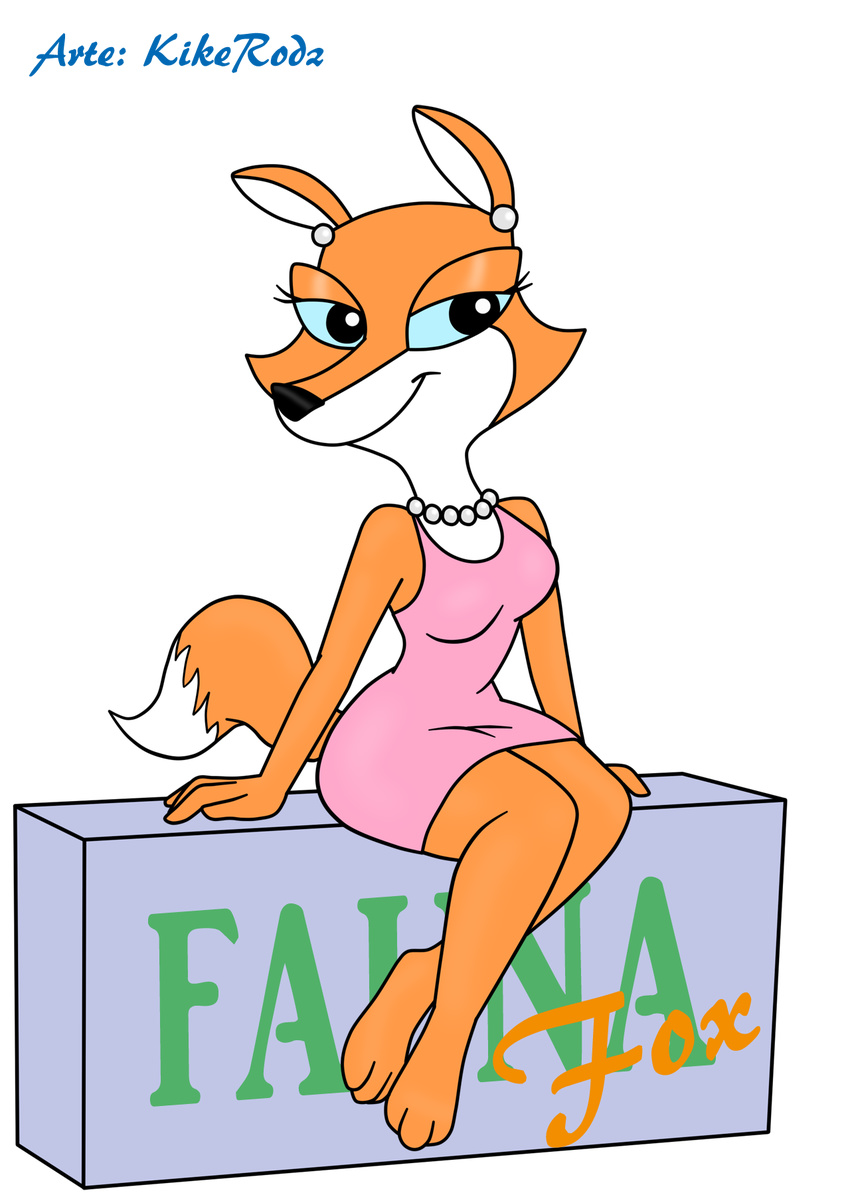 alpha_channel canine clothing fauna_fox female fox kikerodz mammal pearl_necklace shirt skirt solo tank_top vector