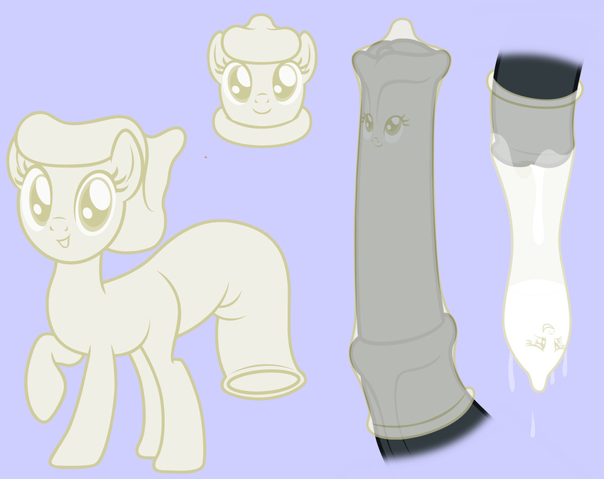 2015 absurd_res animal_genitalia badumsquish condom condom_pony cum dafuq dialogue dripping equine fan_character female hi_res horse horsecock looking_at_viewer mammal my_little_pony penis pony solo what_has_science_done