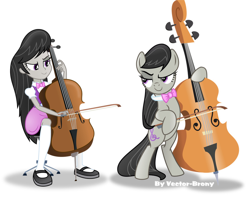 2015 absurd_res alpha_channel duo earth_pony equine female feral friendship_is_magic hi_res horse human mammal my_little_pony octavia_(mlp) plain_background pony text transparent_background vector-brony