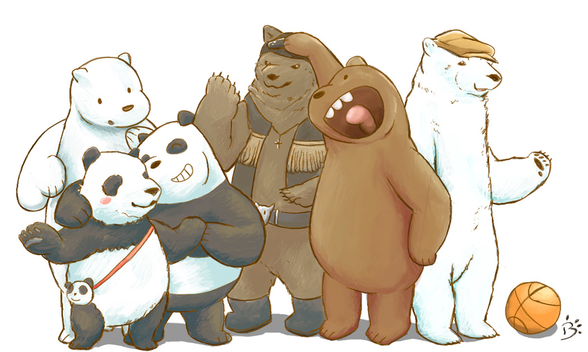 bear boshy crossover grizzly_(character) grizzly_(shirokuma_cafe) grizzly_bear ice_bear male mammal panda panda-kun panda_(character) polar_bear shirokuma shirokuma_cafe we_bare_bears