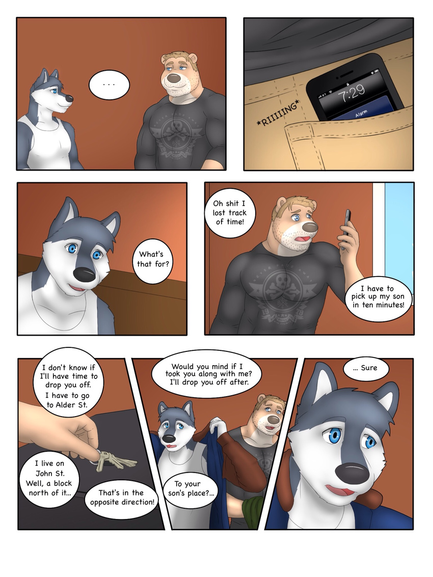 bear canine comic dog husky male mammal rain-yatsu rainier rick