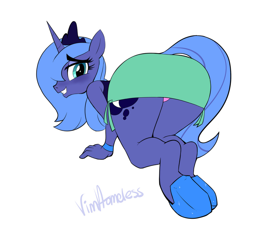 blush butt clothing equine friendship_is_magic horn horse mammal my_little_pony panties pony princess_luna_(mlp) smile underwear vimhomeless